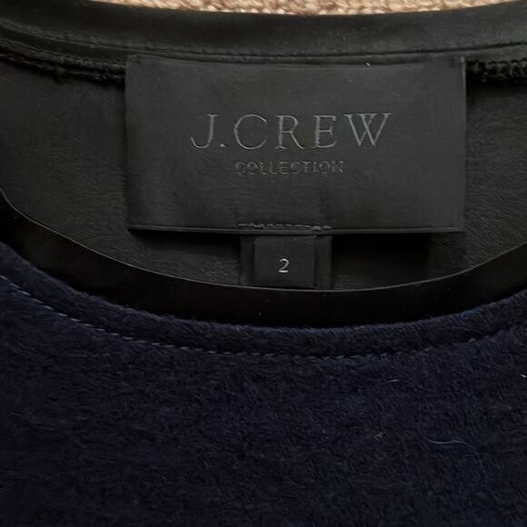 J. Crew Collection navy wool and black satin sweater -NWOT -2 - Picture 5 of 10